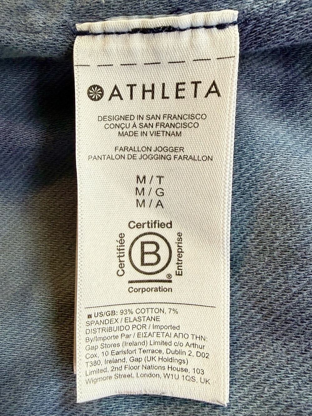 Athleta Farallon Jogger MT Coastal Blue Tie Dye Women’s Medium 988048 - Picture 4 of 13